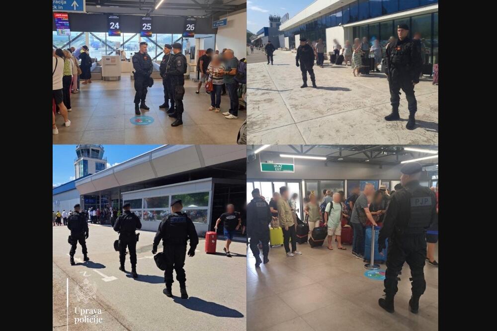 UP: Tokom perioda povećanog broja letova i putnika iz Izraela, policija će biti na ključnim pozicijama Aerodroma Tivat