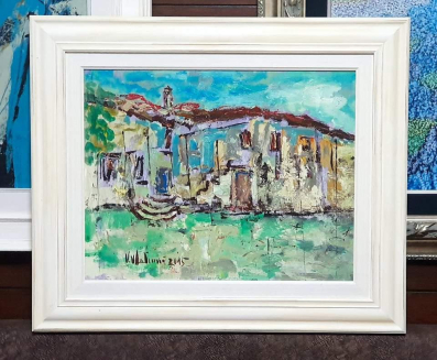 Crnogorska stara kuca , ulje na platnu