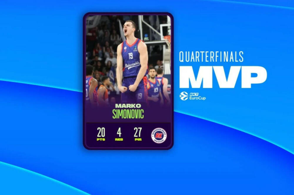 Crnogorski košarkaš MVP četvrtfinala Evrokupa