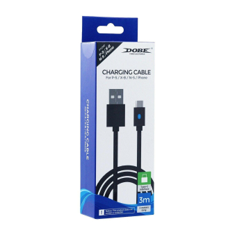 DOBE 3 m CRNI TY-0803B za PS5/XBOX/NSW