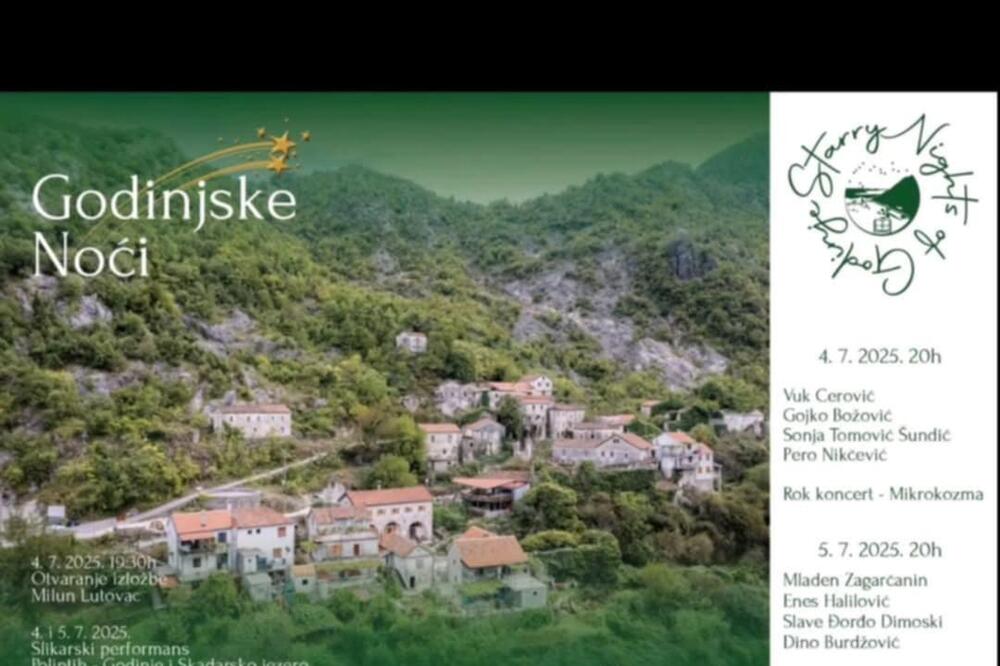 Godinje pod zvijezdama: Festival &bdquo;Godinjske zvjezdane noći&rdquo; 4. i 5. jula