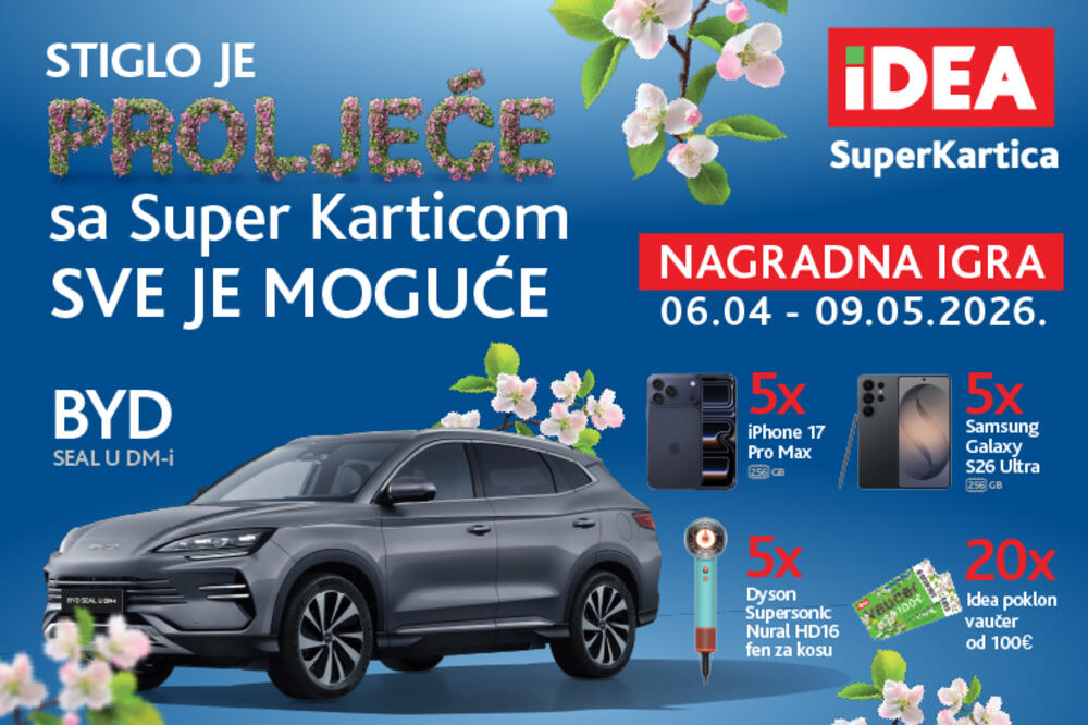 IDEA i Super Kartica pokrenule veliku nagradnu igru: Osvojite luksuzni BYD SEAL automobil