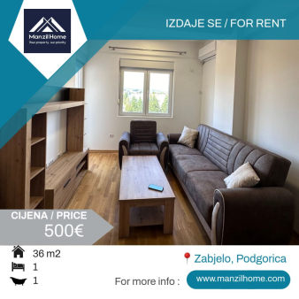 Izdaje se jednosoban stan 36m2 - Zabjelo