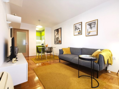 Izdaje se&nbsp;jednosoban namješten stan, površine&nbsp;45m2, u dijelu grada&nbsp;Preko Morače&nbsp;u&nbsp;Podgorici.