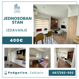 Jednosoban stan za izdavanje