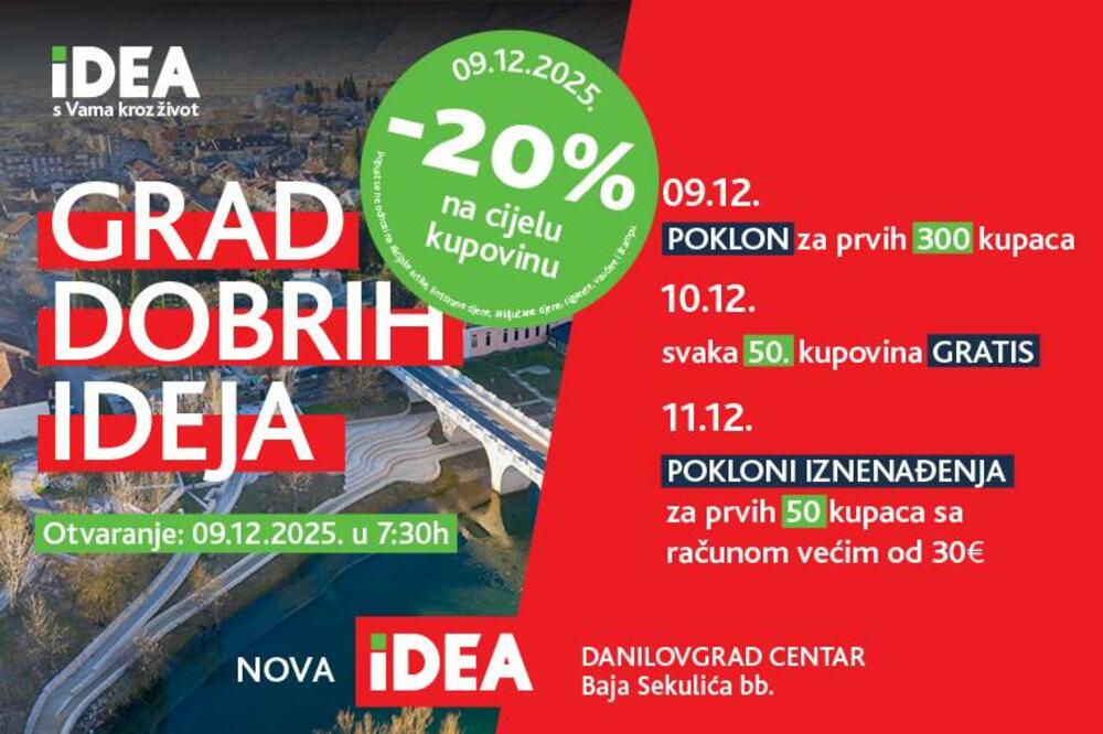 Kupovina koja pogađa pravo u centar: nova IDEA u srcu Danilovgrada