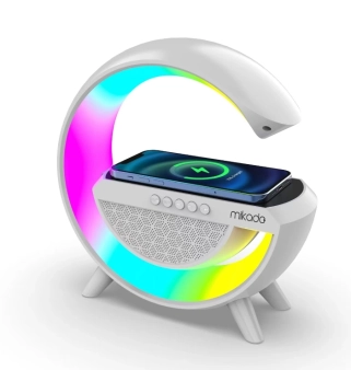Mikado MD-G111 beli 10W 1800mAh BT/TF/USB/15W bezicni RGB svetleci zvucnik