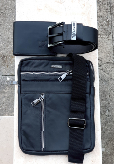 Muski kozni set  torba kais i novcanik