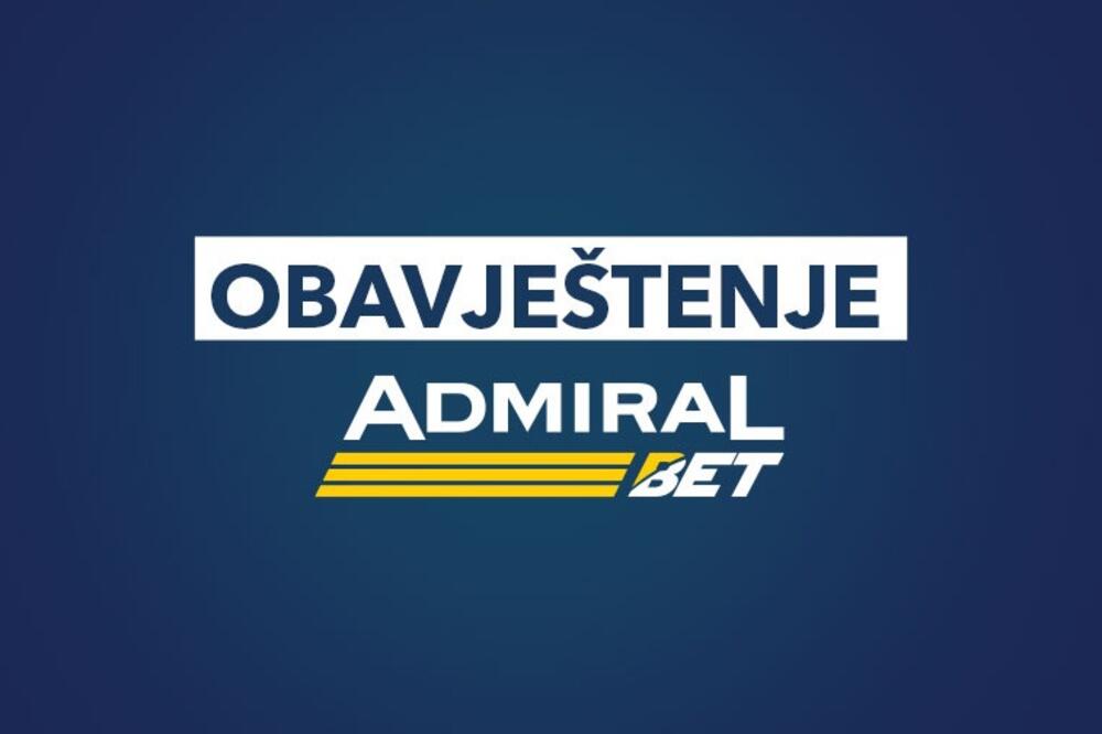 Obavještenje Admiralbet o primjeni zakonske obaveze oporezivanja dobitaka u igrama klađenja
