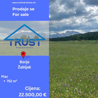 Plac ,752 m2, Borje, Žabljak, Prodaja