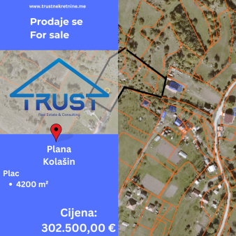 Plac 4200 m2, Plana, Kolasin, Prodaja