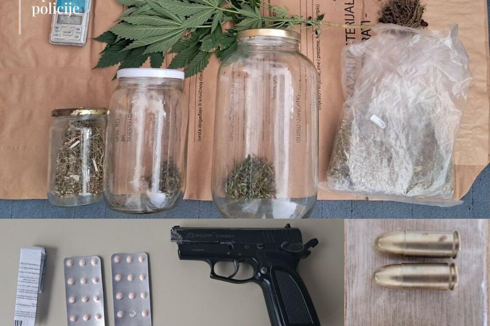 Plav: Pronađena marihuana, tablete sa liste opijata, gasni pištolj, municija