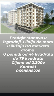 Prodaja stanova Šušanj 3.red do mora