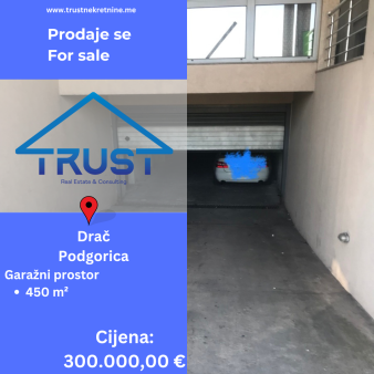 Prodaje se garažni prostor 450 m2!