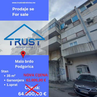 Prodaje se garsonjera površine 35 m2!