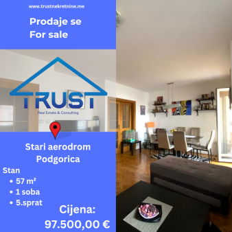 Prodaje se jednosoban namješten stan površine 57 m2