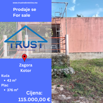 Prodaje se nenamještena kuća/garsonjera 43 m2, na placu od 376 m2!