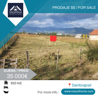 Prodaje se plac od 910m2 u Danilovgradu