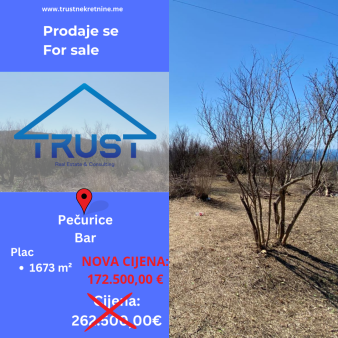 Prodaje se plac površine 1673 m2!