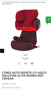 Prodajem Cybex auto sjediste