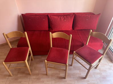 Trosjed na razvlacenje+3 stolice