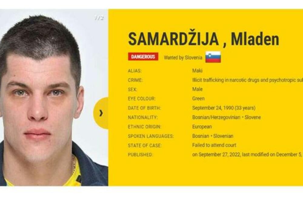 Uhapšen, pa pušten: Mladen Samardžija na slobodi, Interpol Ljubljana za njim raspisao potjernicu