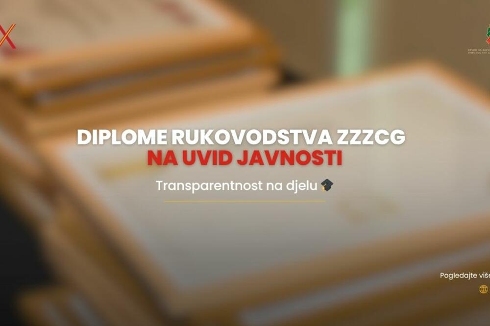 Zavod za zapošljavanje Crne Gore objavio diplome rukovodećeg kadra