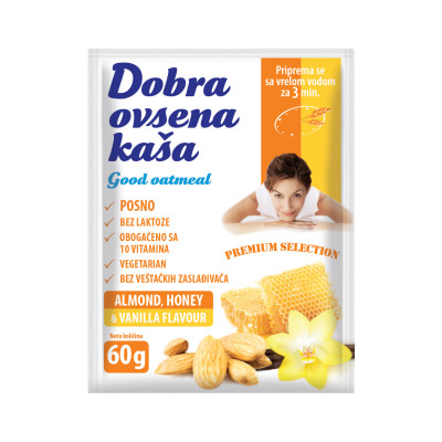 Dobra ovsena kaša badem med i vanila 60g