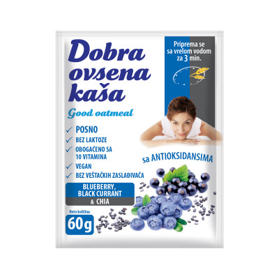 Dobra ovsena kaša čia borovnica i crna ribizla 60g