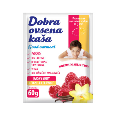 Dobra ovsena kaša malina i vanila 60