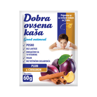 Dobra ovsena kaša šljiva 60g