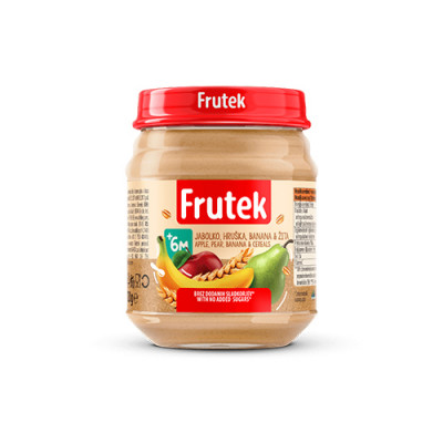 Frutek kačica jabuka kruška banana pšenica 120g Fructal