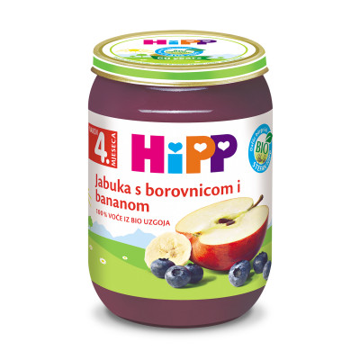 Hipp Bio kašica jabuka sa borovnicom i bananom 190 g
