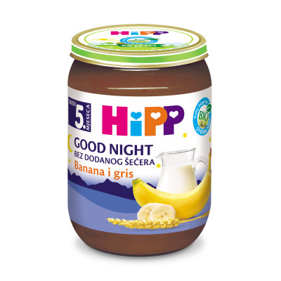 Hipp Bio kašica za laku noć banana i griz 190 g