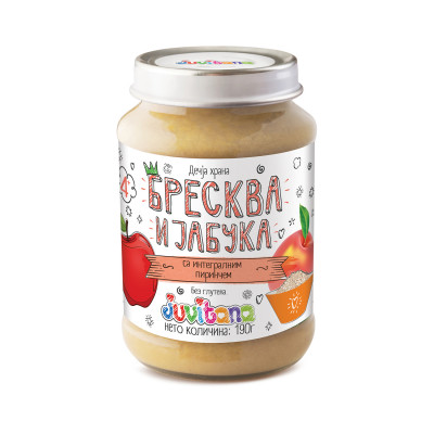 Kašica od breskve i jabuke sa integralnim pirinčem 190g Juvitana