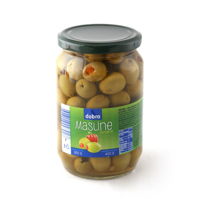 Masline punjene paprikom 680 ml Dobro