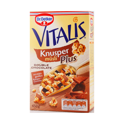 Vitalis krispi plus musli sa dvije vrste čokolade 450 g Dr. Oetker